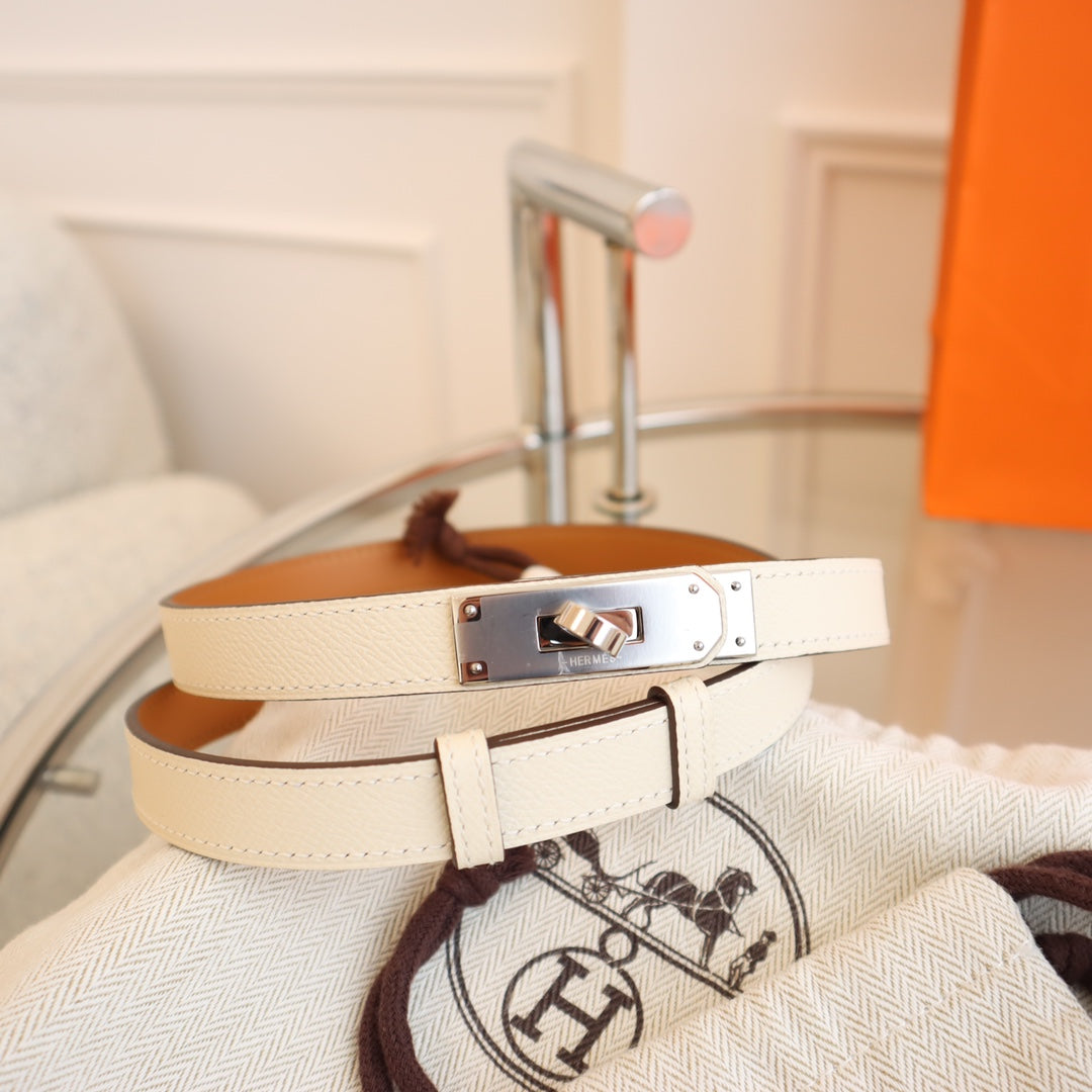 hm kelly belt 18mm cream epsom leather