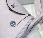 HM Mini Lindy 20cm Light Pink Clemence Leather