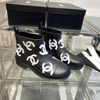 CC Rainboots Black with Embossed Logo Rubber 204070