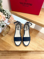 VLogo Rockstud Espadrille Dark Blue Leather 692180
