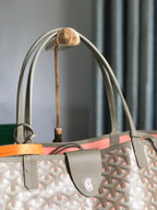 SAINT LOUIS PM 40 IN GREY MIX PINK GOYARDINE CANVAS AND CALFSKIN