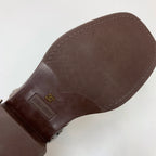 Miu Miu Biker Mid-Length Boots Brown Leather 535198