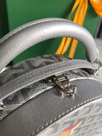 THE ALTO HATBOX TRUNK BAG 18 IN GRAY GOYARDINE CANVAS
