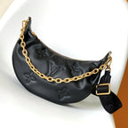 LV Over The Moon Handbag 27.5cm Black Embroidered Smooth Calfskin