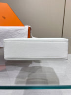 HM KELLY POCHETTE 22CM WHITE SWIFT GOLD HARDWARE