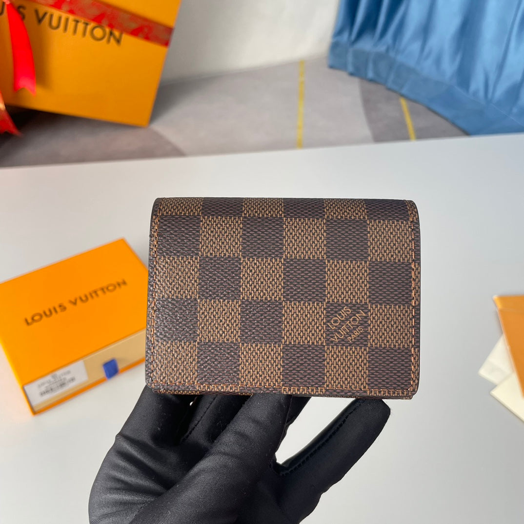LV Enveloppe Carte De Visite Card Holder Damier Ebene Canvas 221500