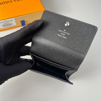 LV Enveloppe Carte De Visite Card Holder Monogram Eclipse Canvas 221499