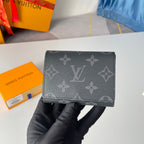 LV Enveloppe Carte De Visite Card Holder Monogram Eclipse Canvas 221499