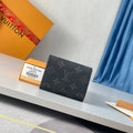 LV Enveloppe Carte De Visite Card Holder Monogram Eclipse Canvas 221499