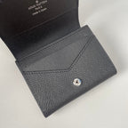 LV Enveloppe Carte De Visite Card Holder Black Taiga Leather 221503