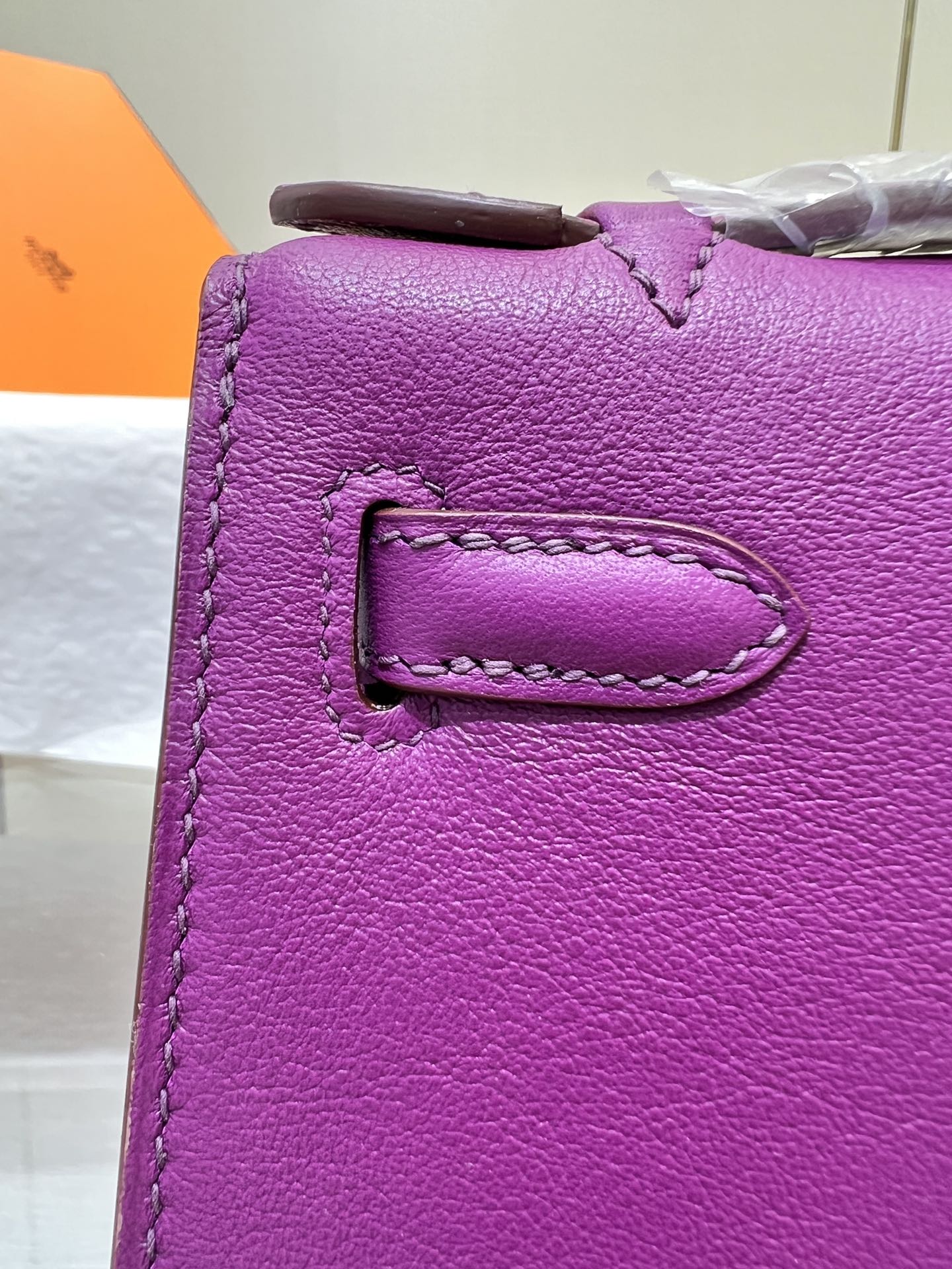 HM KELLY POCHETTE 22CM PURPLE SWIFT SILVER HARDWARE