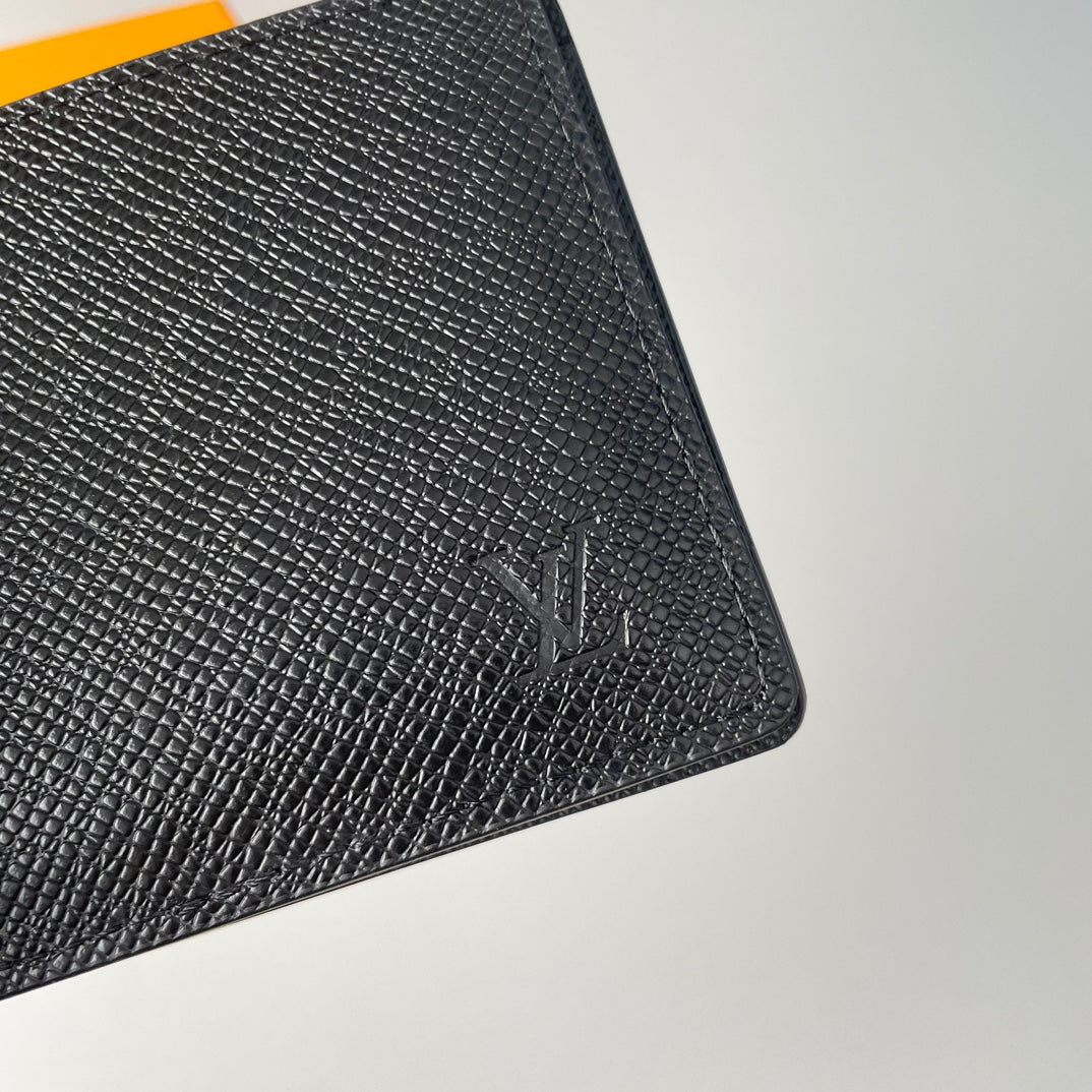 LV Enveloppe Carte De Visite Card Holder Black Epi Leather 221502