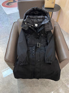 Burberry 25 Trench Coat Two-piece Set Black Cotton Down Nylon