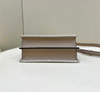 PEEKABOO ISEEU 27 IN MEDIUM BROWN INTERLACED CALFSKIN GOLD HARDWARE