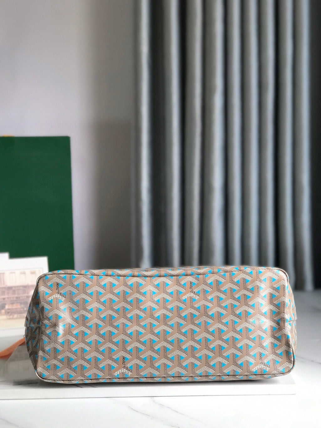Goyard Boheme Hobo Bag 42cm Turquoise Canvas & Cafskin
