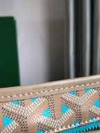 Goyard Boheme Hobo Bag 42cm Turquoise Canvas & Cafskin