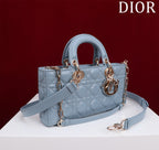 medium lady d-joy 26 cloud blue lambskin