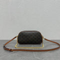 Celine Mini Camera Shoulder Bag Triomphe Black Brown Canvas & Calfskin