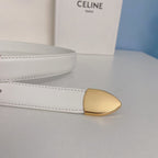 Medium Spike Belt 25mm White Calfskin Loop Gold Ghw