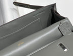 KELLY 23CM JYPSIERE GREY LEATHER CROSSBODY BAG GHW