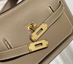 HM JYPSIERE SHOULDER BAG 23 IN WOOD BROWN CALFSKIN GOLD HARDWARE