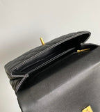 coco handle flap bag 23cm black quilted caviar gold hardware
