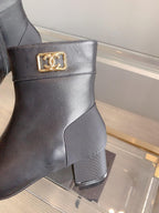 CC Low-Cut Logo Ankle Boots 50mm Black Sheepskin Frabic 464558