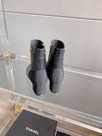 CC Low-Cut Logo Ankle Boots 50mm Black Sheepskin Frabic 464558