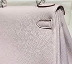 HM KELLY 28CM LIGHT PINK TOGO SILVER HARDWARE