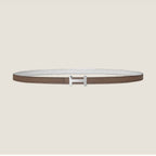 HM FOCUS BUCKLE & REVERSIBLE PEANUT BROWN AND WHITE LEATHER STRAP 13MM SILVER HARDWARE
