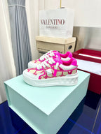 One Stud Xl Sneaker Pink White Nappa Leather And Toile Iconographe