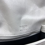 BB SOFT FLAP BAG 24 IN WHITE PEACH CALFSKIN SILVER HARDWARE