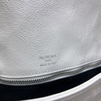 BB SOFT FLAP BAG 36 IN WHITE PEACH CALFSKIN SILVER HARDWARE