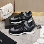 Chanel 2025 Sneaker Black Dark Grey Suede Knit 548316