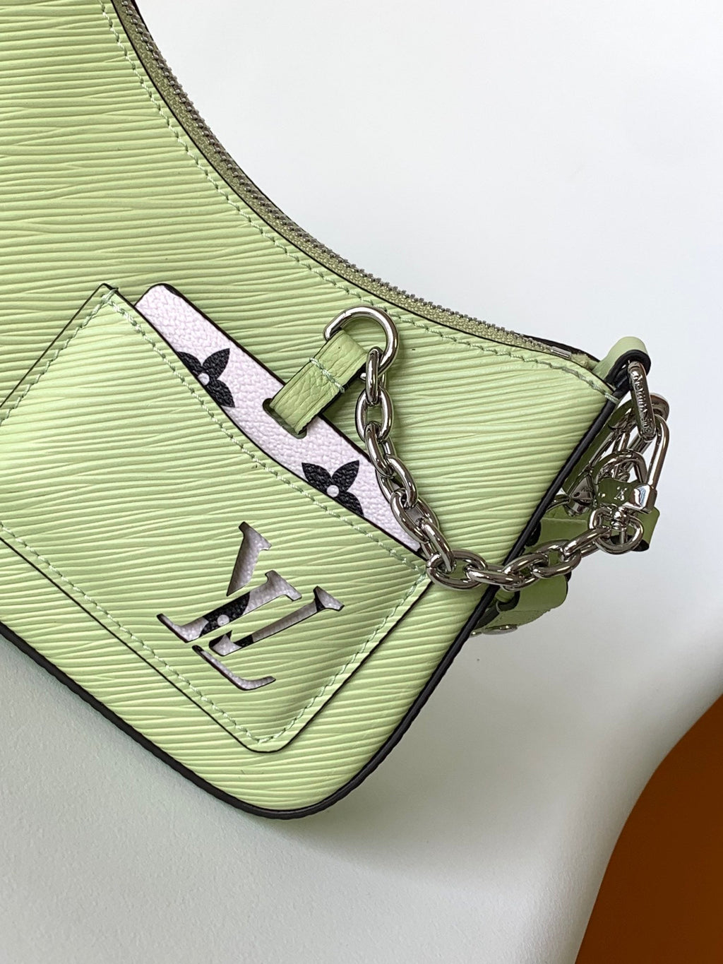 LV Marellini 19cm Green Epi Grain Cowhide Metal HW