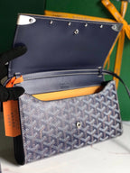 MONTE-CARLO PM CLUTCH 25 IN NAVY BLUE GOYARDINE CANVAS
