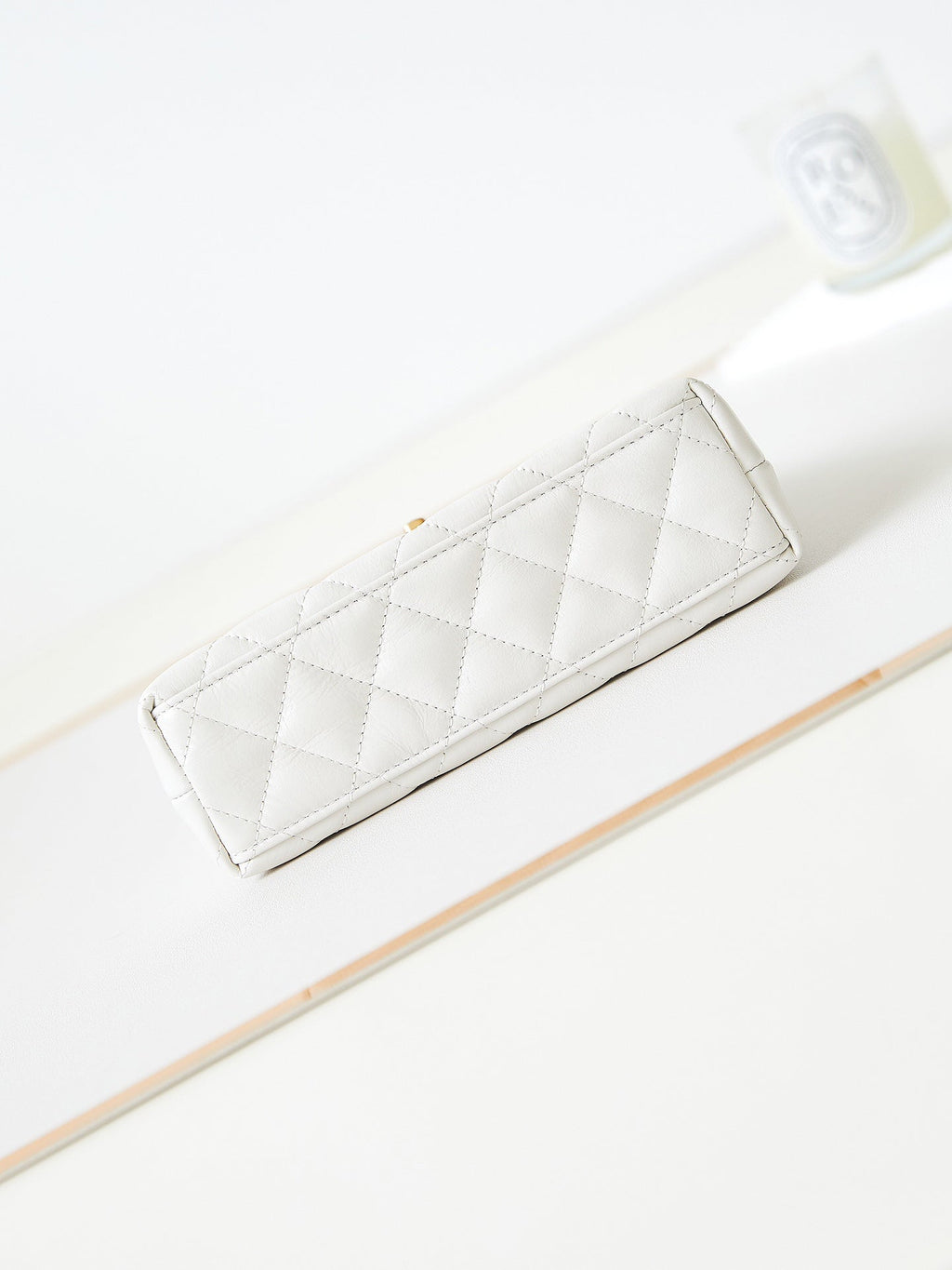 cc 24a nano 19cm kelly shopper bag white lambskin