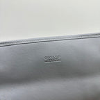 LEGER BACKPACK 37 IN GRAY GOYARDINE CANVAS WITH CALFSKIN TRIM
