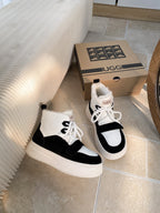 UGG Tasman-inspired Platform Boots Black White Suede 512831