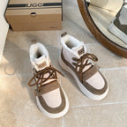 UGG Tasman-inspired Platform Boots Brown Off White Suede 512833