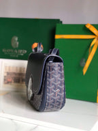 233 BAG 25 IN NAVY BLUE CALFKIN AND GOYARDINE CANVAS