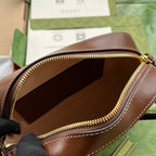 Gucci Horsebit 1995 Small Bag Brown mix Beige Leather 240125