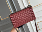 boy medium 25 wine quilted caviar ruthenium hardware