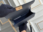 boy medium 25 dark blue chevron caviar aged ghw