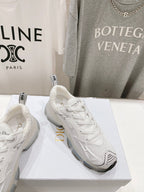 CD Vibe Sneaker White Polyester Mesh Fabric And Lambskin