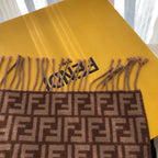 FF 180 CM SCRAF IN CHOCOLATE BROWN CASHMERE AND WOOL