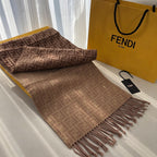 FF 180 CM SCRAF IN CHOCOLATE BROWN CASHMERE AND WOOL