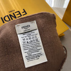 FF 180 CM SCRAF IN CHOCOLATE BROWN CASHMERE AND WOOL