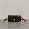 Celine Multipochette Triomphe Black Brown Canvas & Calfskin