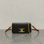 Celine Multipochette Triomphe Black Brown Canvas & Calfskin